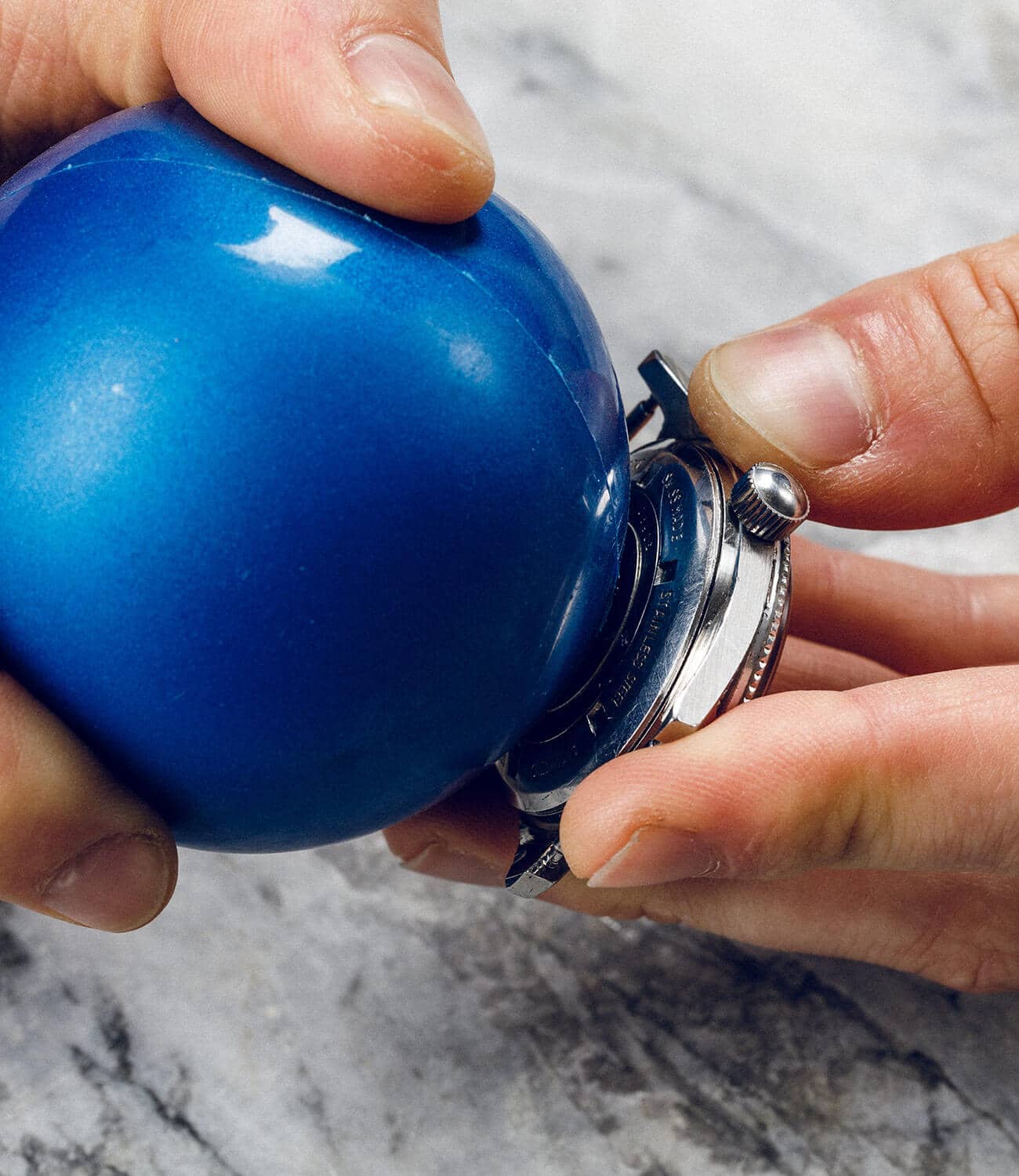 Using a Rubber Ball on a Screw-Back Watch